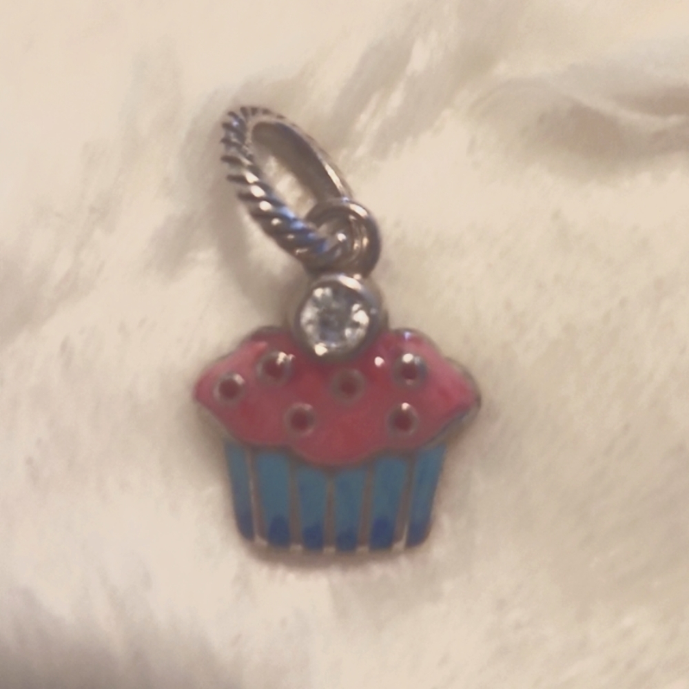 Brighton colorful birthday cake silver Charm
